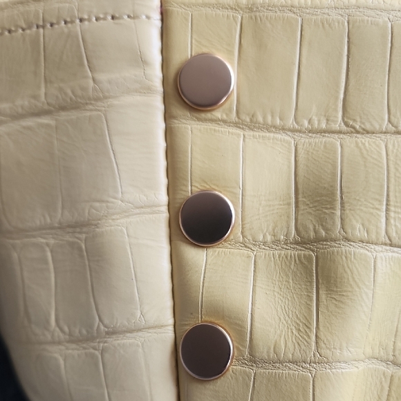 Hammitt Hunter Medium Sunstruck Yellow Crocco Embossed Leather - Picture 4 of 7